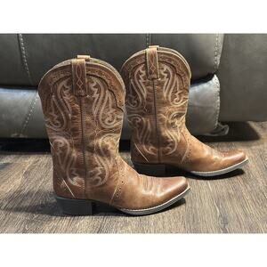 Aristide Girls Western Heritage Boots Girls SZ 4 Brown Leather Boots